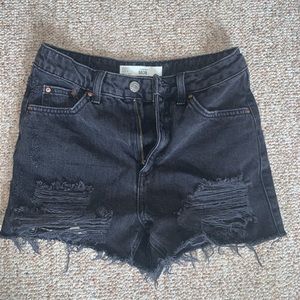 Topshop black jean shorts